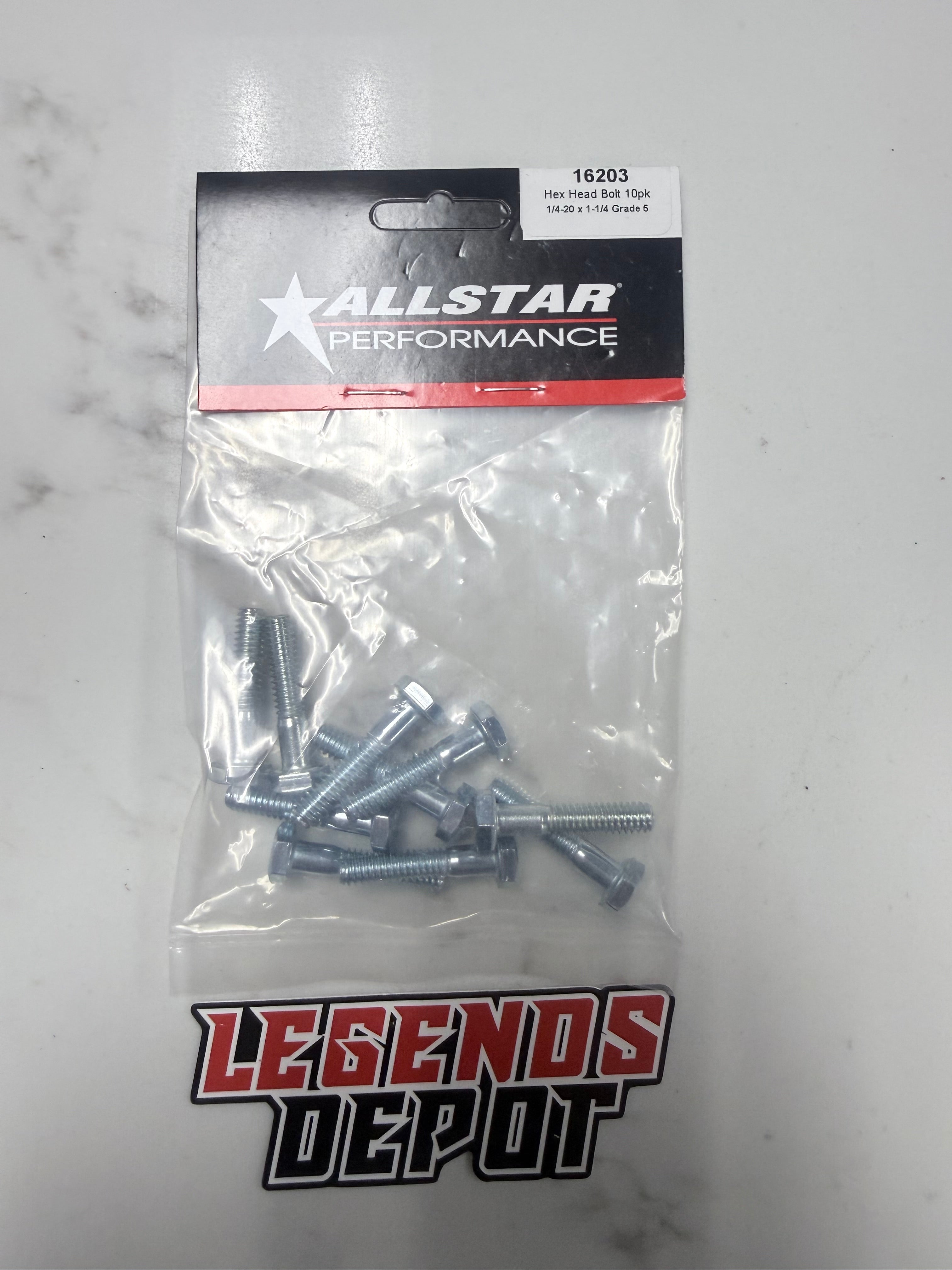 Hex Head Bolt 10pk 1/4-20 x 1-1/4 Grade 5