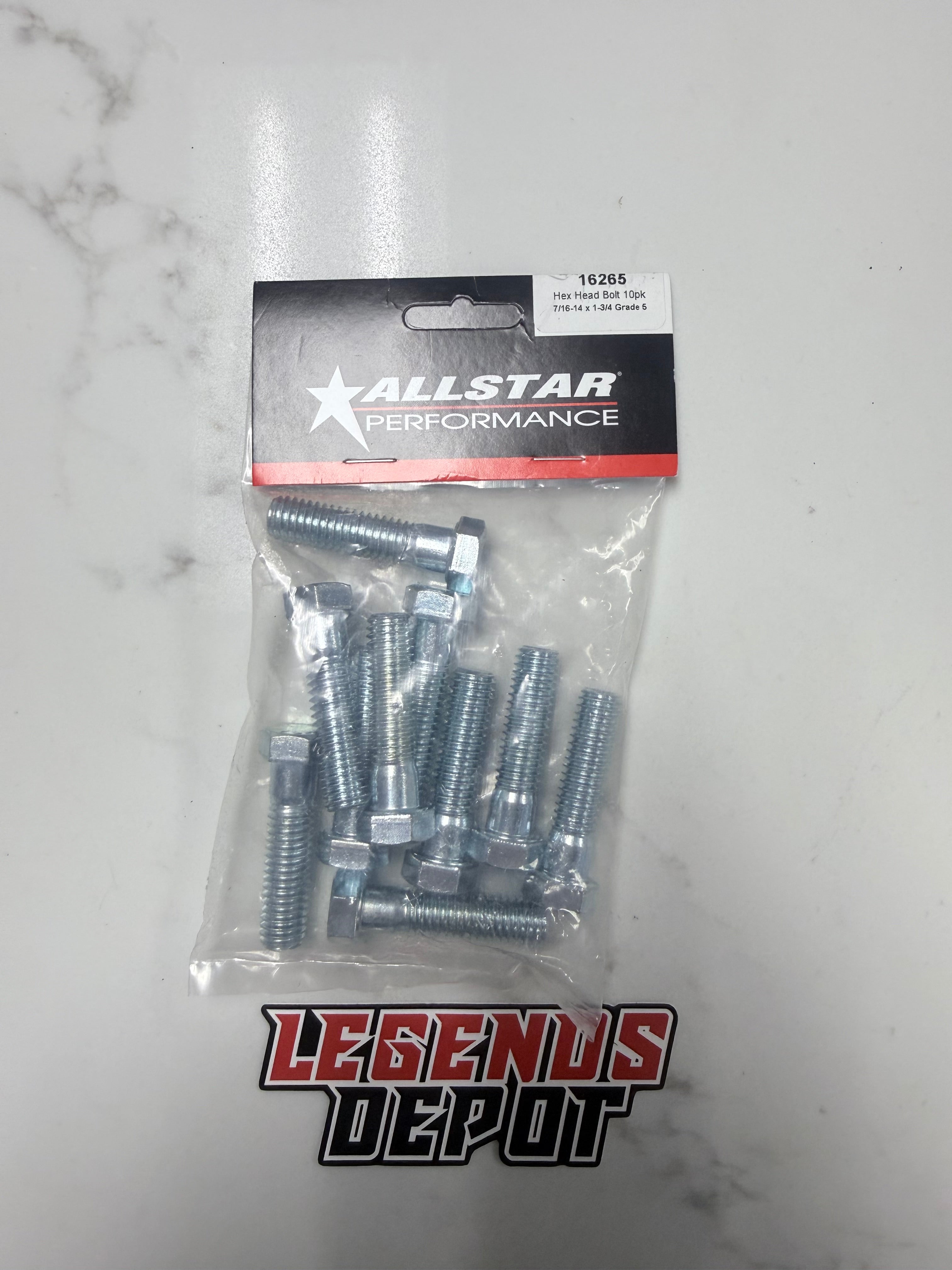Hex Head Bolt 10pk 7/16-1-3/4 Grade 5