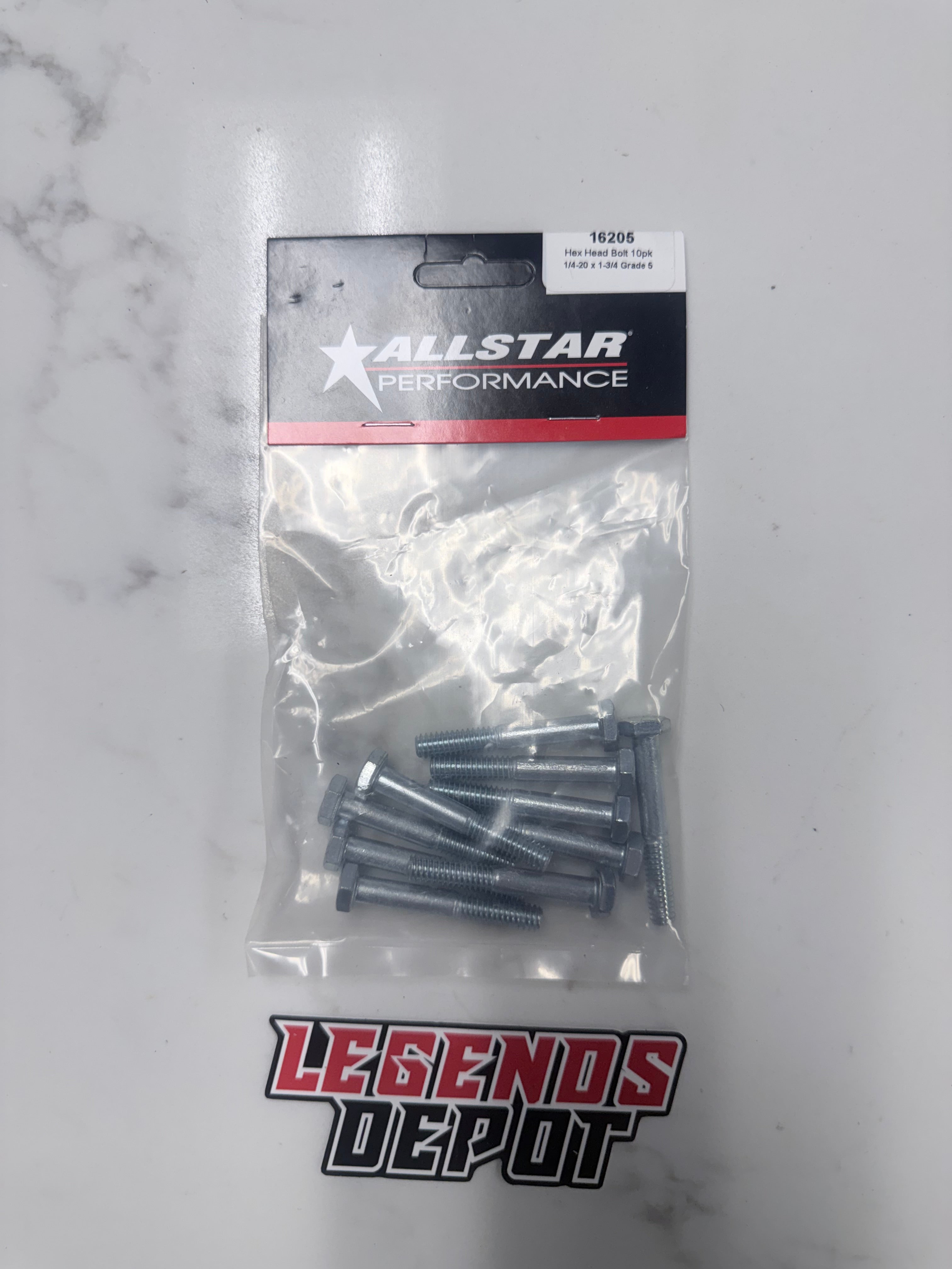 Hex Head Bolt 10pk 1/4-20 x 1-3/4 Grade 5