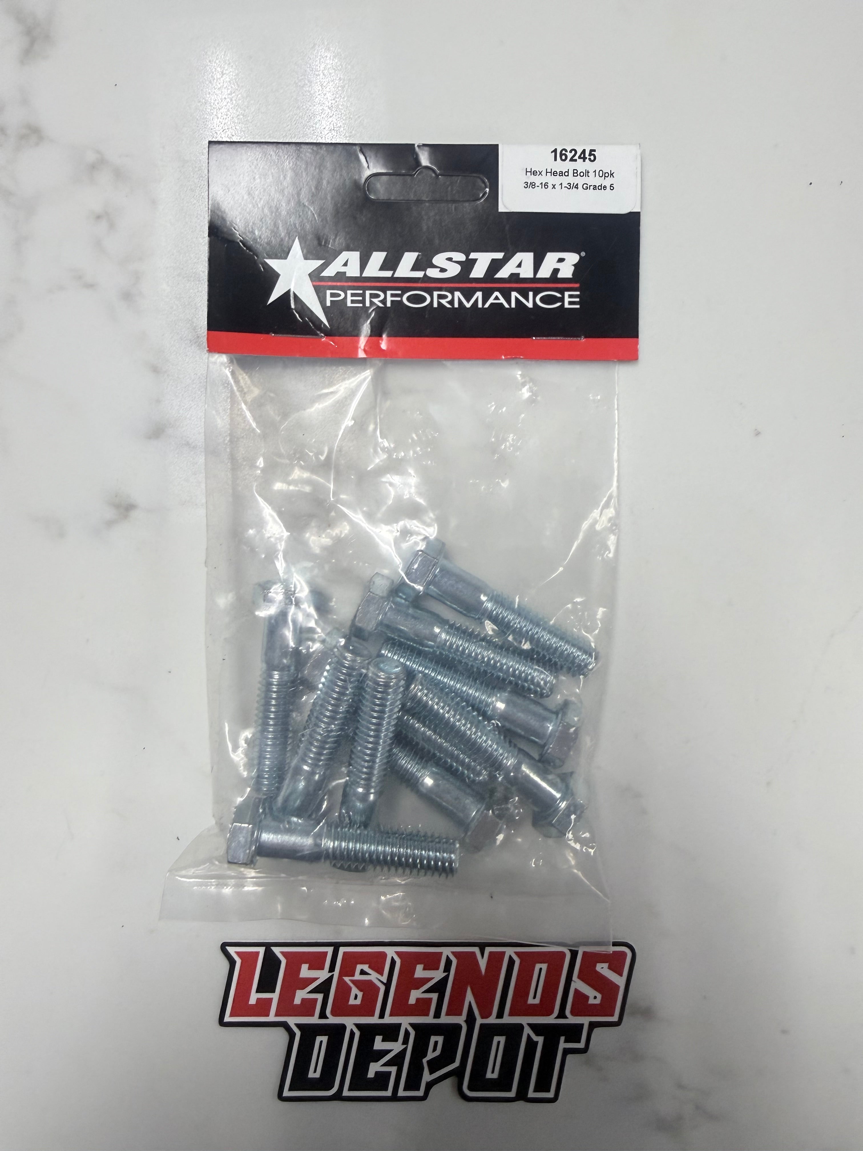Hex Head Bolt 10pk 3/8-16 x 1-3/4 Grade 5