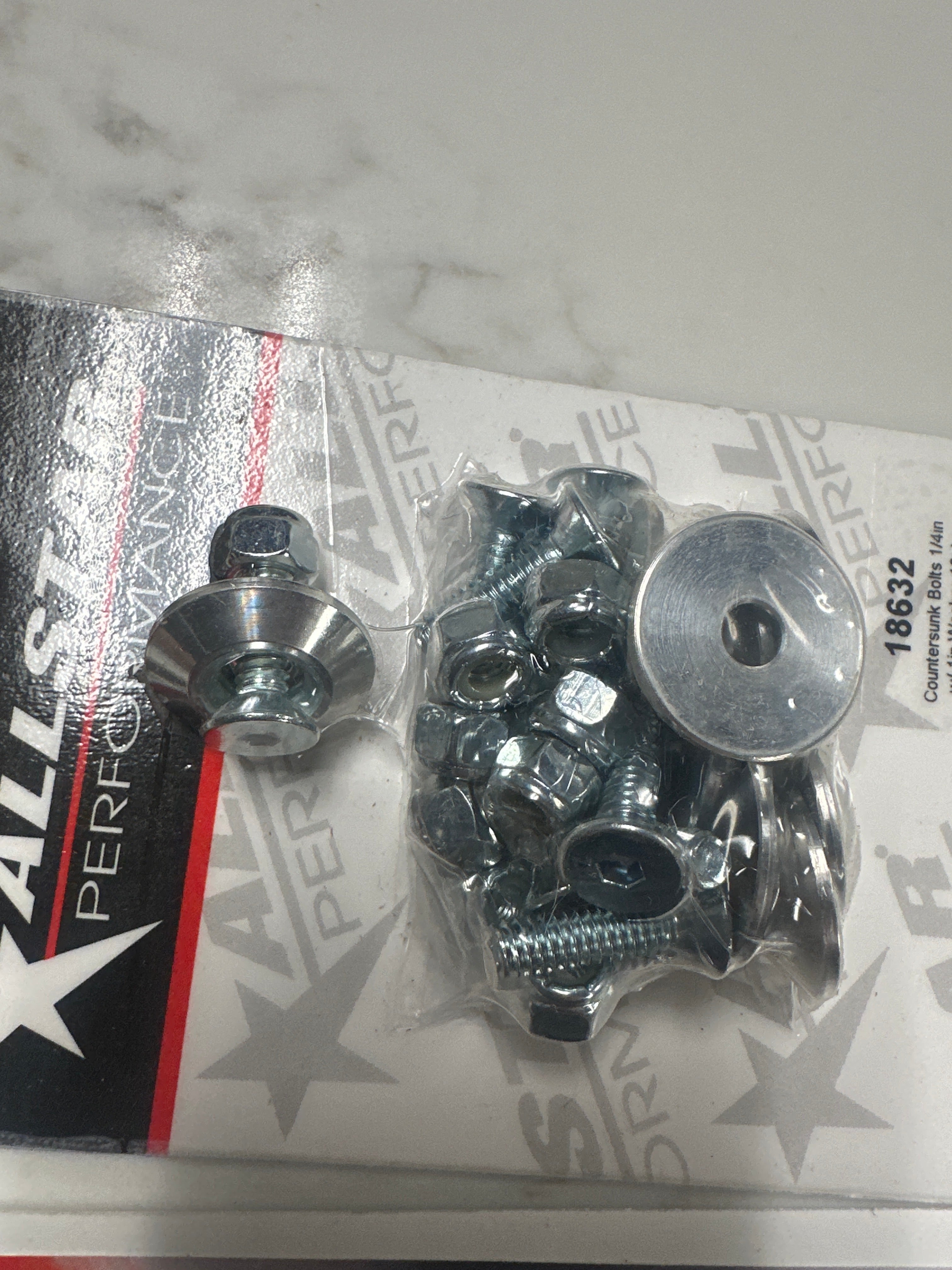 Counter sunk bolts