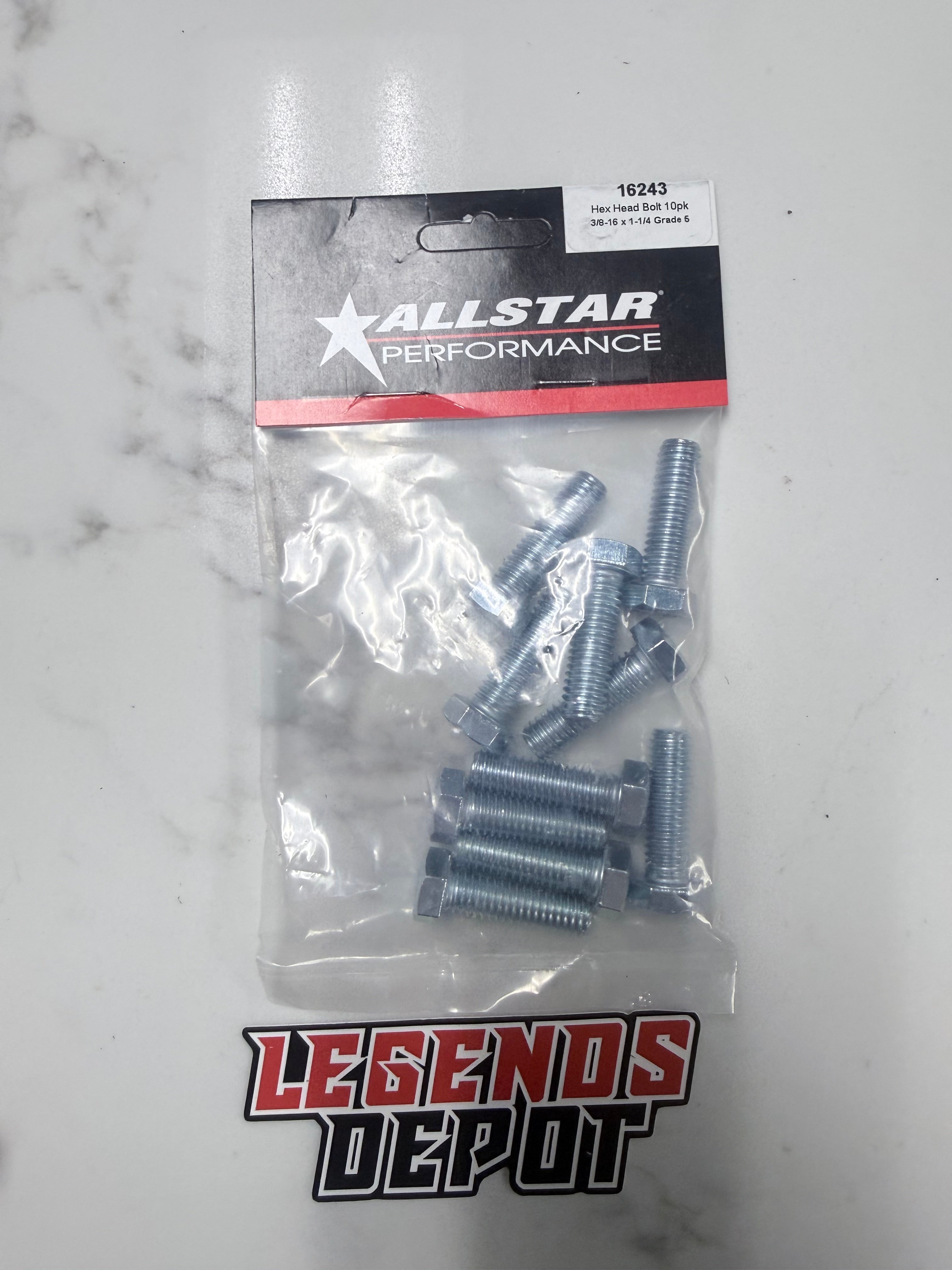 Hex Head Bolt 10pk 3/8-16 x 1-1/4 Grade 5