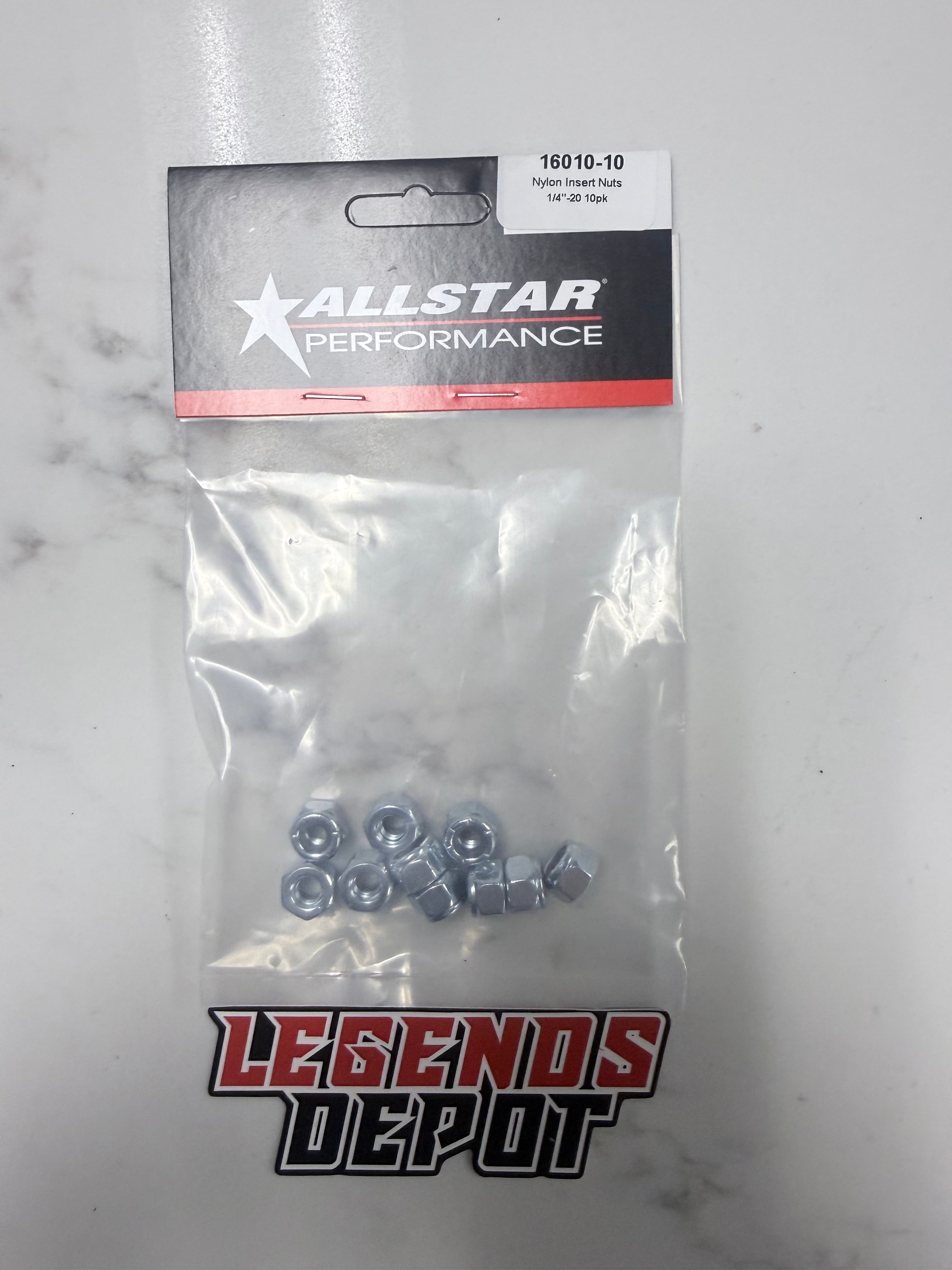 Nylon Insert Nuts 1/4"-20 10pk