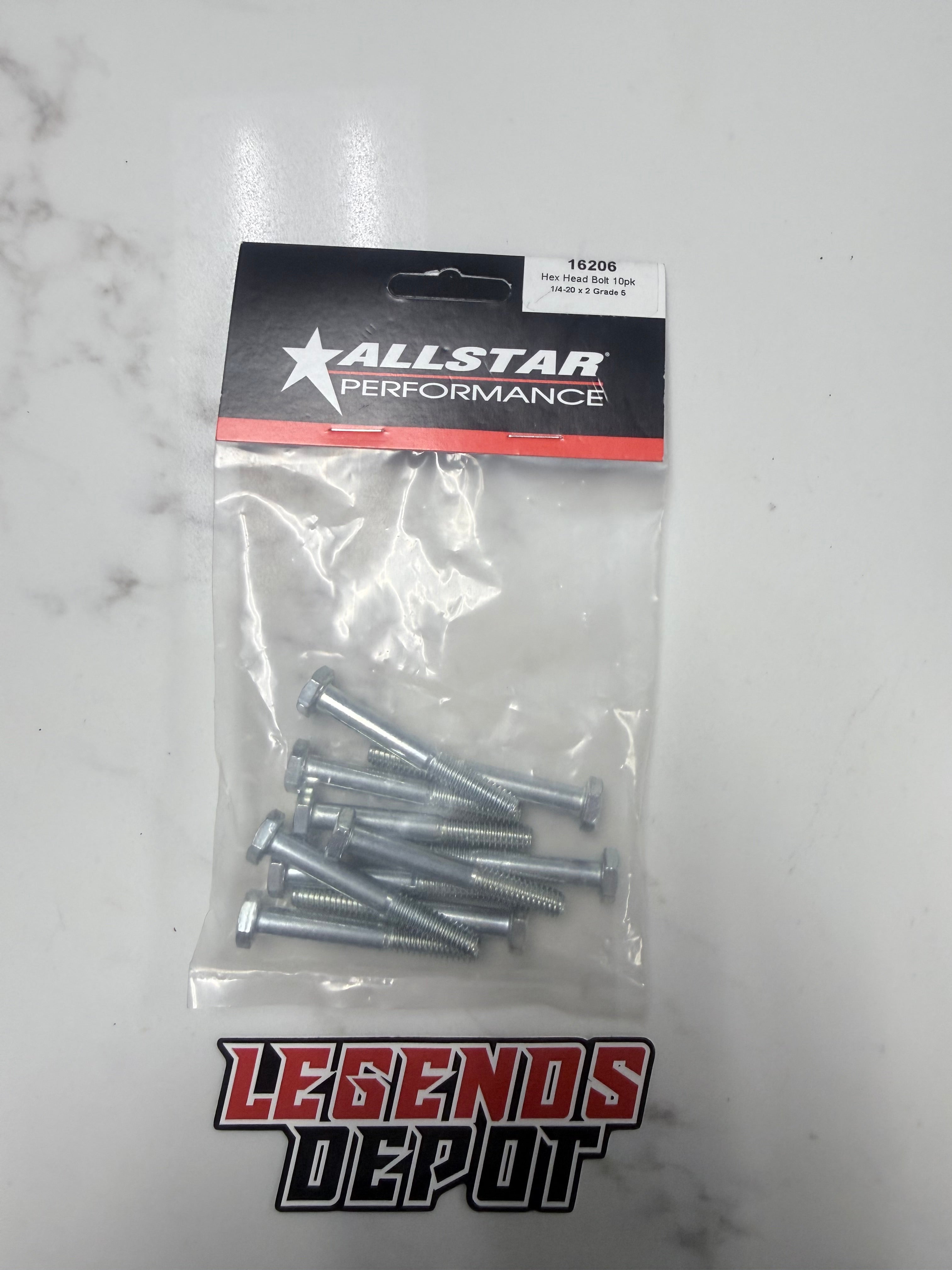 Hex Head Bolt 10pk 1/4-20 x 2 Grade 5