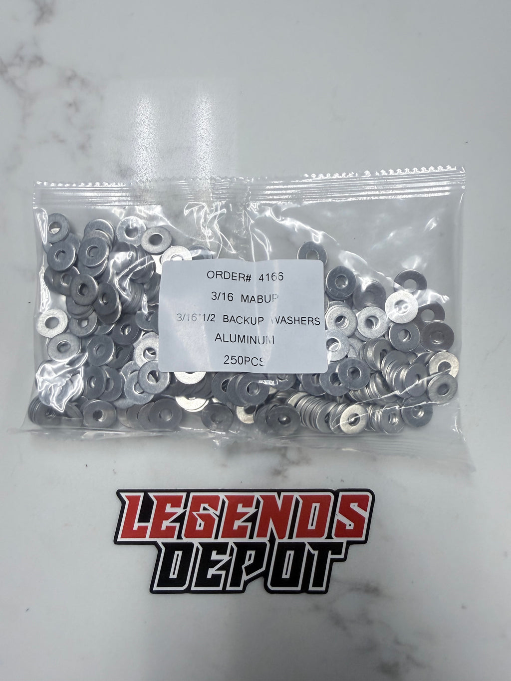 3/16" Back up Washers 500pk Alum