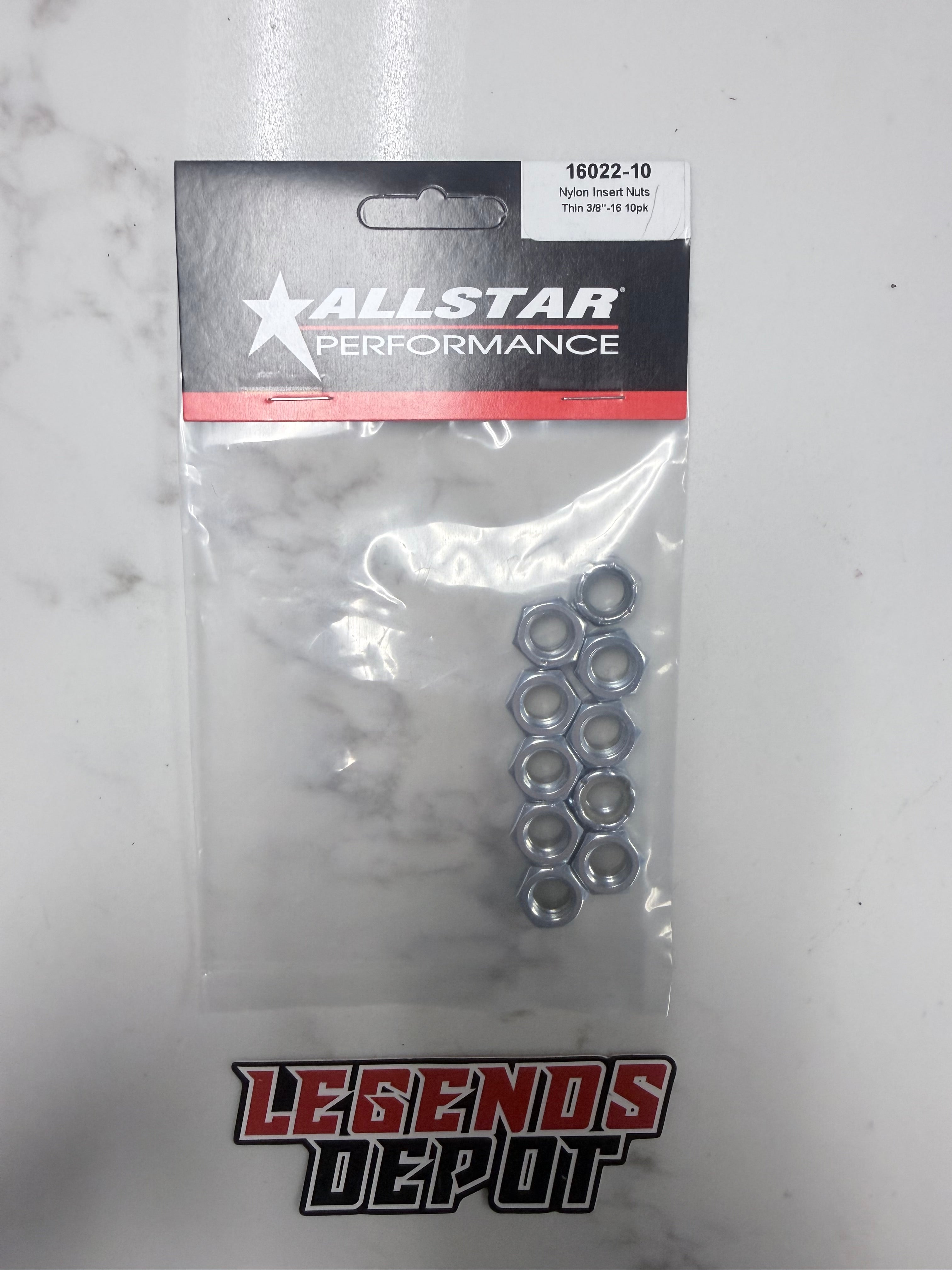Nylon Insert  Nuts Thin 3/8"-16 10pk