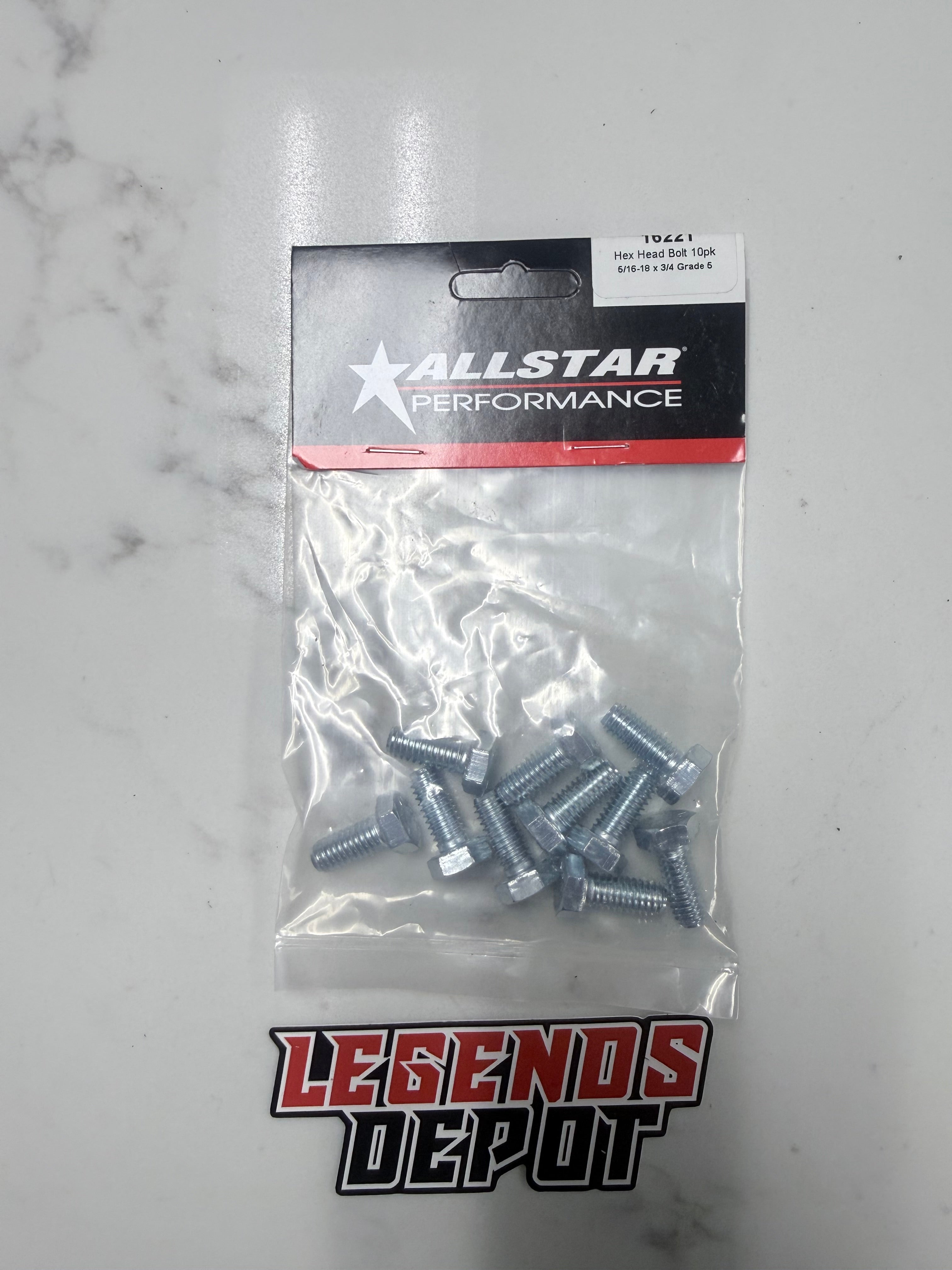 Hex Head Bolt 10pk 5/16-18 x 3/4 Grade 5