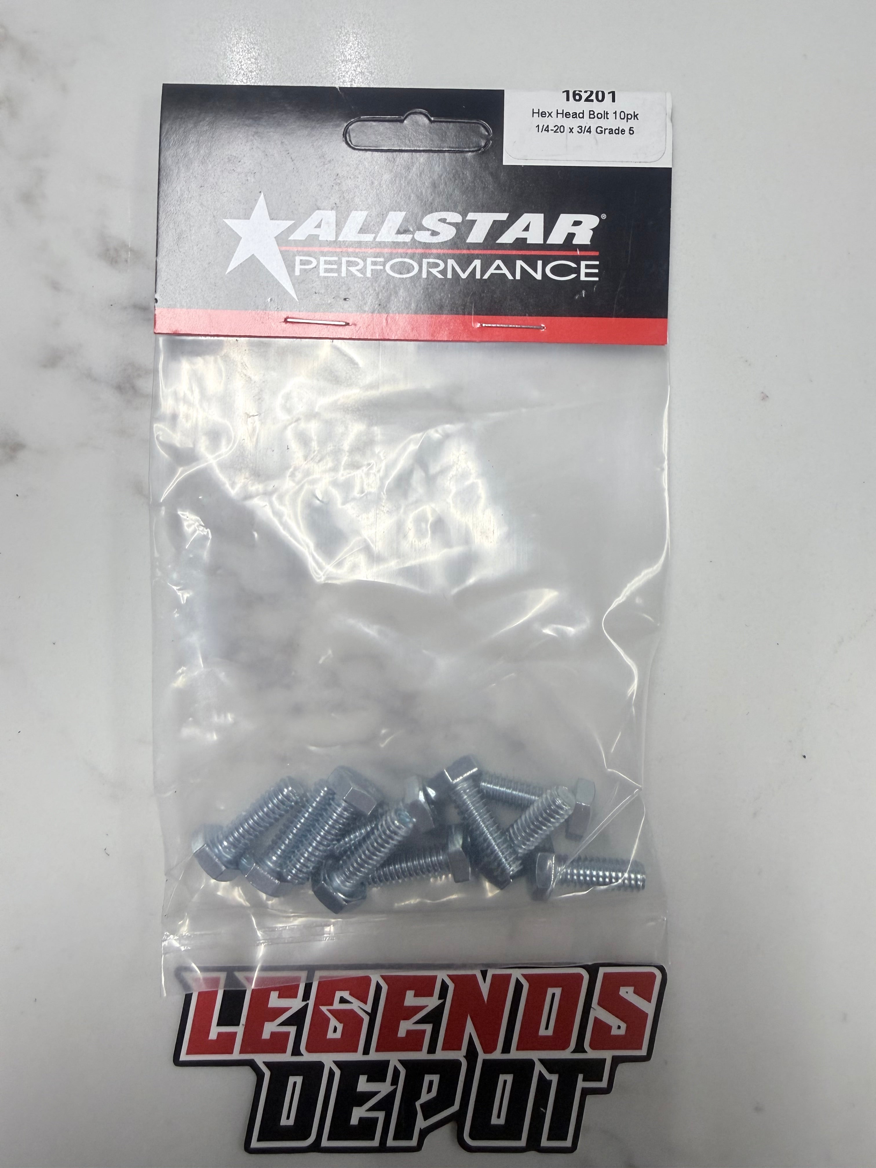 Hex Head Bolt 10pk 1/4-20 x 3/4 Grade 5